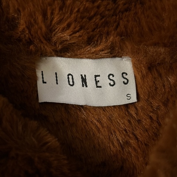 𝅺LIONESS Black Faux Leather Jacket Faux Fur Lining and Trim - Picture 8 of 9